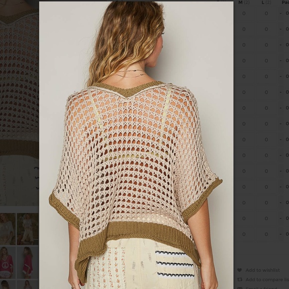 POL “ Barcelona 3” POL Open Knit Thin Summer Sweater with Peace detail SR5 - Picture 5 of 5